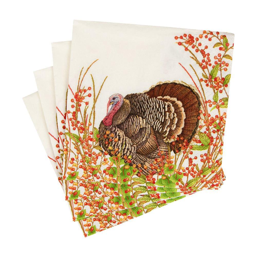 Turkey And Berries Cocktail Napkins